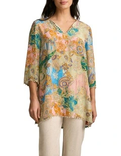 Beaded Silk Kaftan - Paisley Medley
