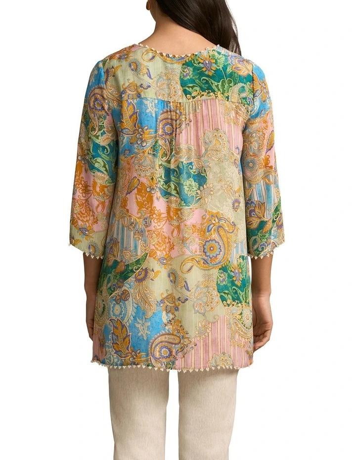 Beaded Silk Kaftan - Paisley Medley image 2