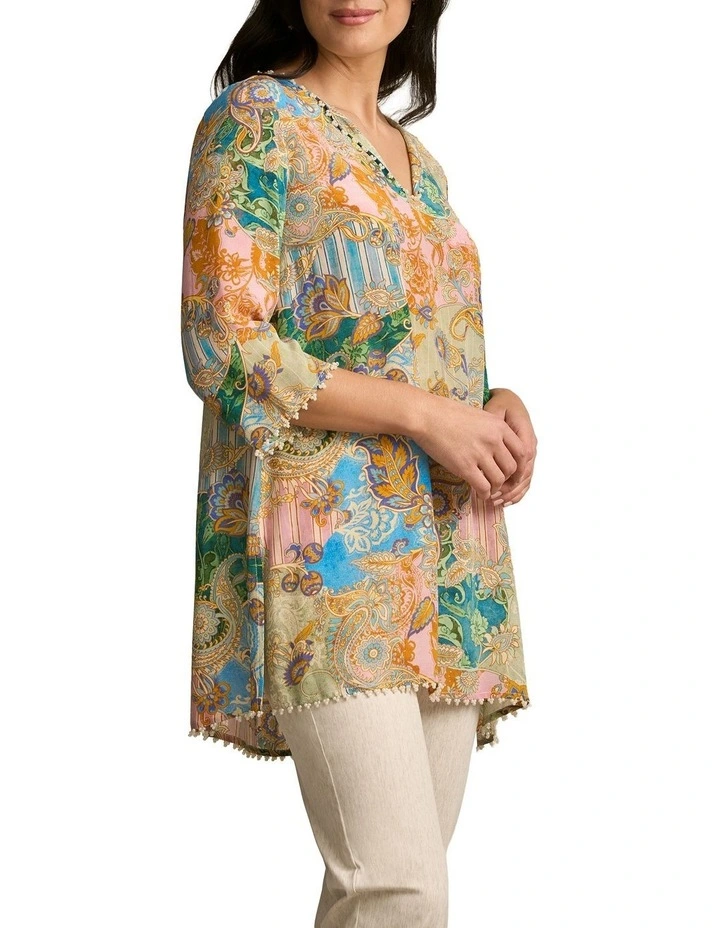 Beaded Silk Kaftan - Paisley Medley image 3