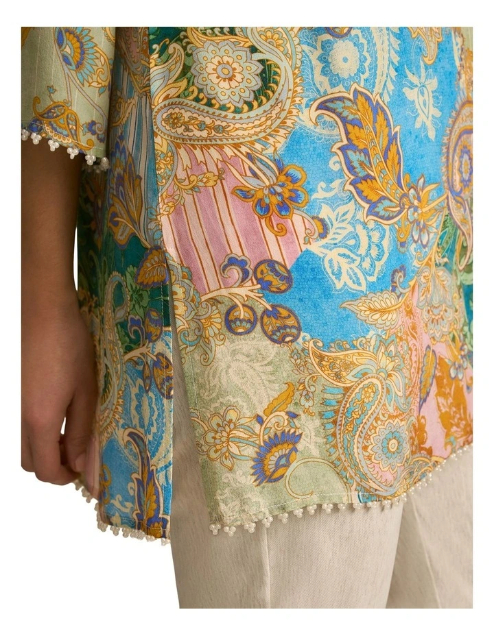 Beaded Silk Kaftan - Paisley Medley image 5