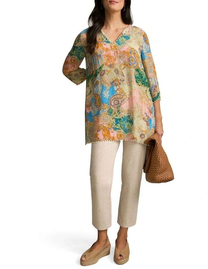 Beaded Silk Kaftan - Paisley Medley image 6