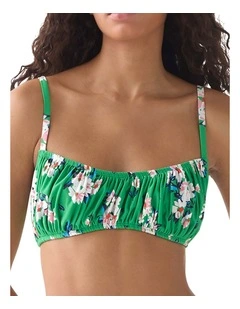 Spring Daisies Underwired Shirred Bandeau Bikini Top