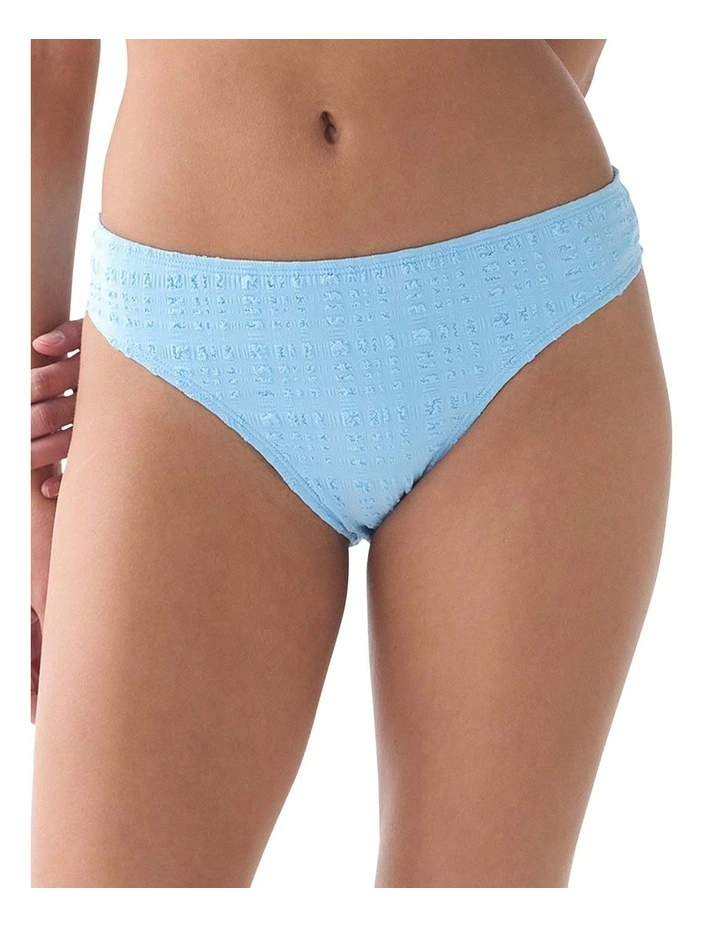Seersucker Mid-Rise High Cut Bikini Bottom image 1