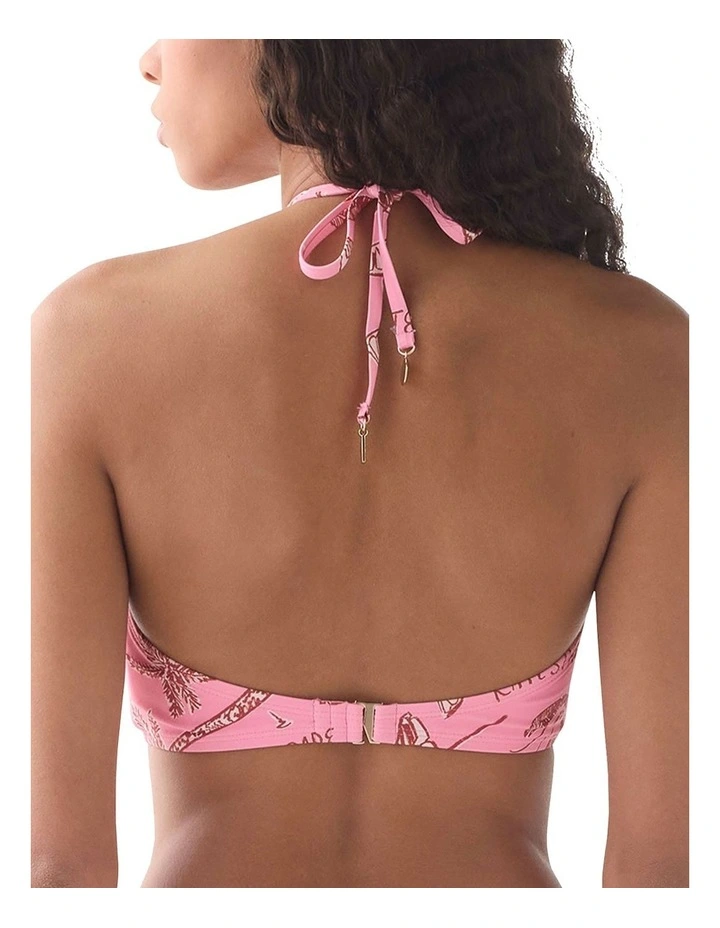 Beachside Ring Detail High Neck Halter Bikini Top image 2
