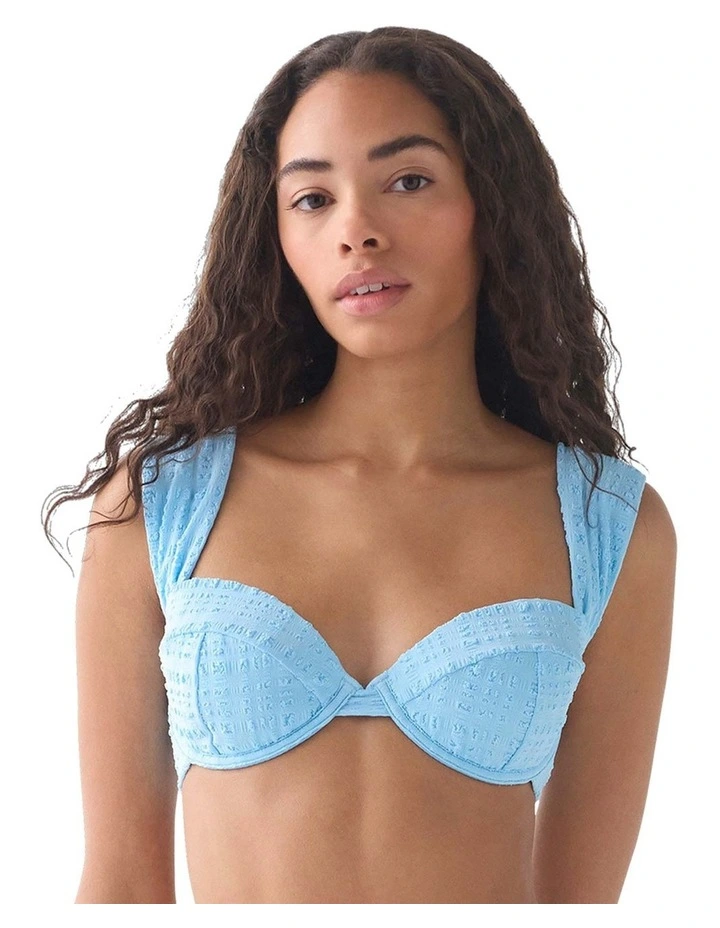 Seersucker Wide Strap Underwired Padded Bikini Top image 1