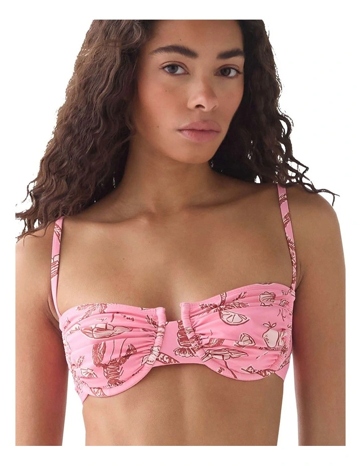 Beachside Ruched Underwired Balconette Bra Bikini Top image 1