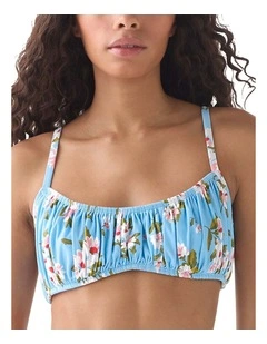 Spring Daisies Underwired Shirred Bandeau Bikini Top