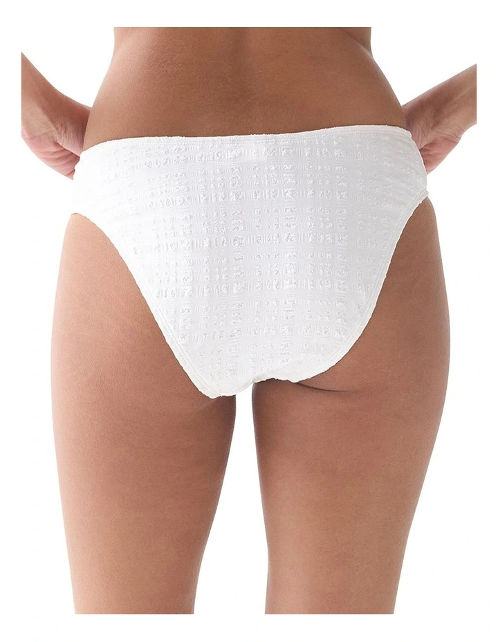 Seersucker Mid-Rise High Cut Bikini Bottom image 2
