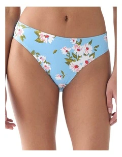 Spring Daisies Mid-Rise High Cut Bikini Bottom
