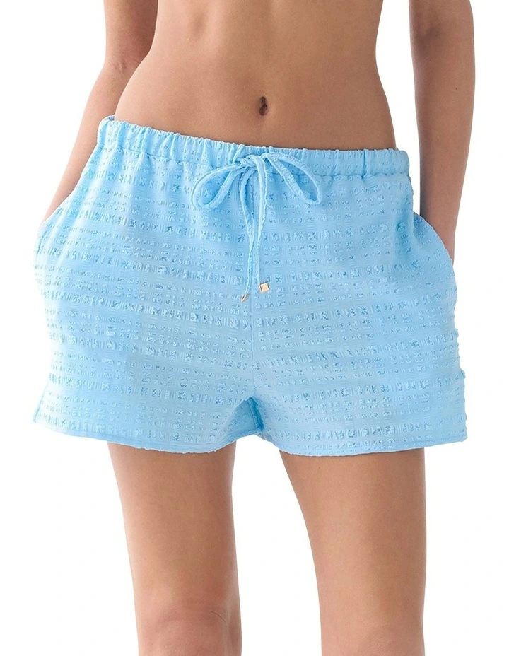 Seersucker Drawstring Waist Beach Shorts image 1