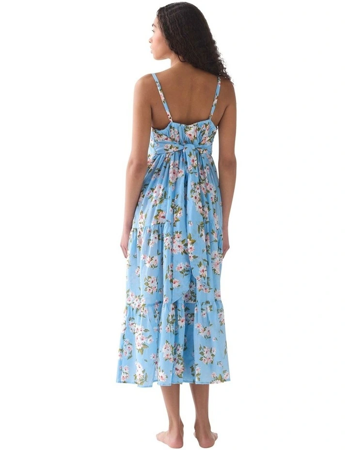 Spring Daisies Tiered Midi Tie-Back Cotton Beach Dress & Cover-Up image 2