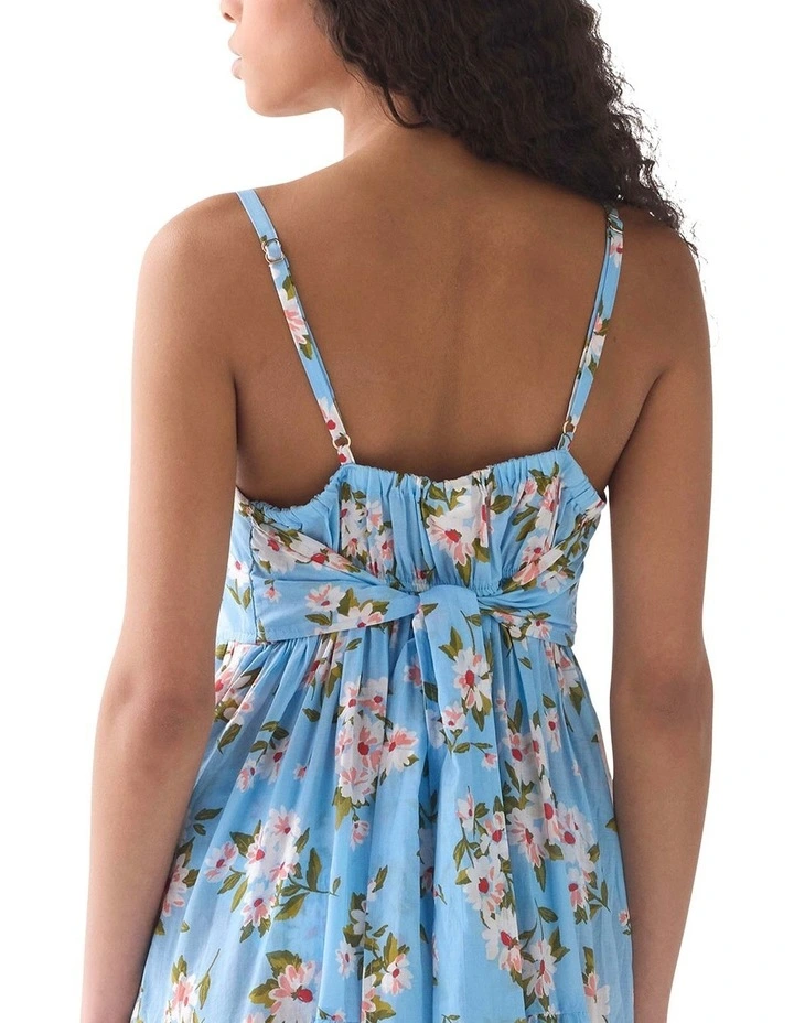 Spring Daisies Tiered Midi Tie-Back Cotton Beach Dress & Cover-Up image 3