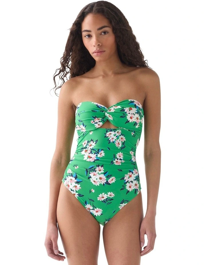 Spring Daisies Twist Top Removable Strap Bandeau Swimsuit image 1