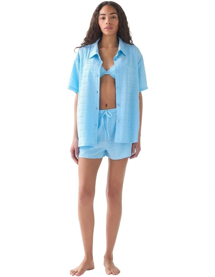 Seersucker Short Sleeve Beach Shirt Cover-Up image 3