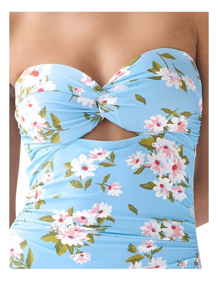 Spring Daisies Twist Top Removable Strap Bandeau Swimsuit image 3