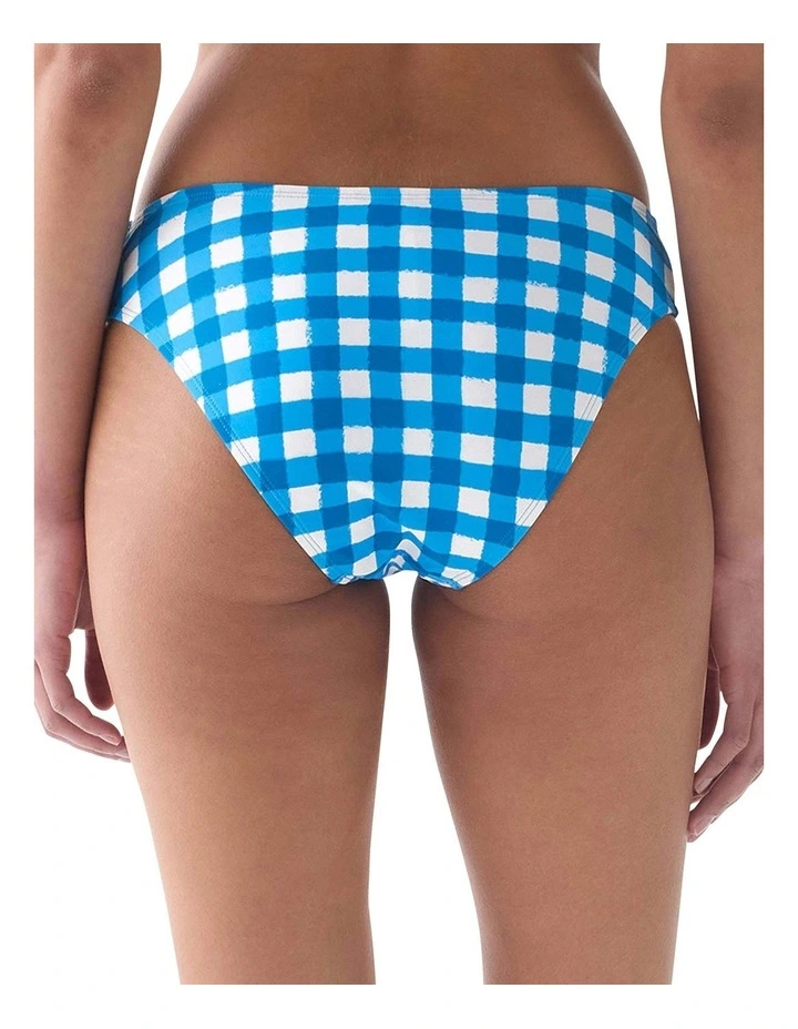 Gingham Mid-Rise High Cut Bikini Bottom image 2