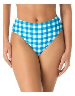 Gingham High Cut High Waist Bikini Bottom