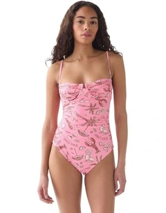Beachside Open Back Balconette Cup Underwired Swimsuit