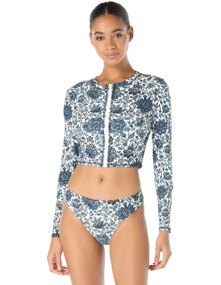 Provincial Fleur Cropped Zip Front Long Sleeve Rashguard image 3