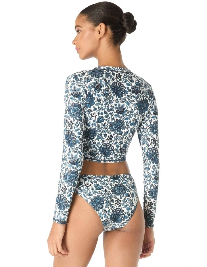 Provincial Fleur Cropped Zip Front Long Sleeve Rashguard image 4