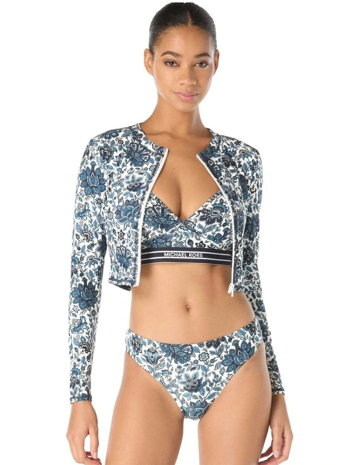 Provincial Fleur Cropped Zip Front Long Sleeve Rashguard image 5