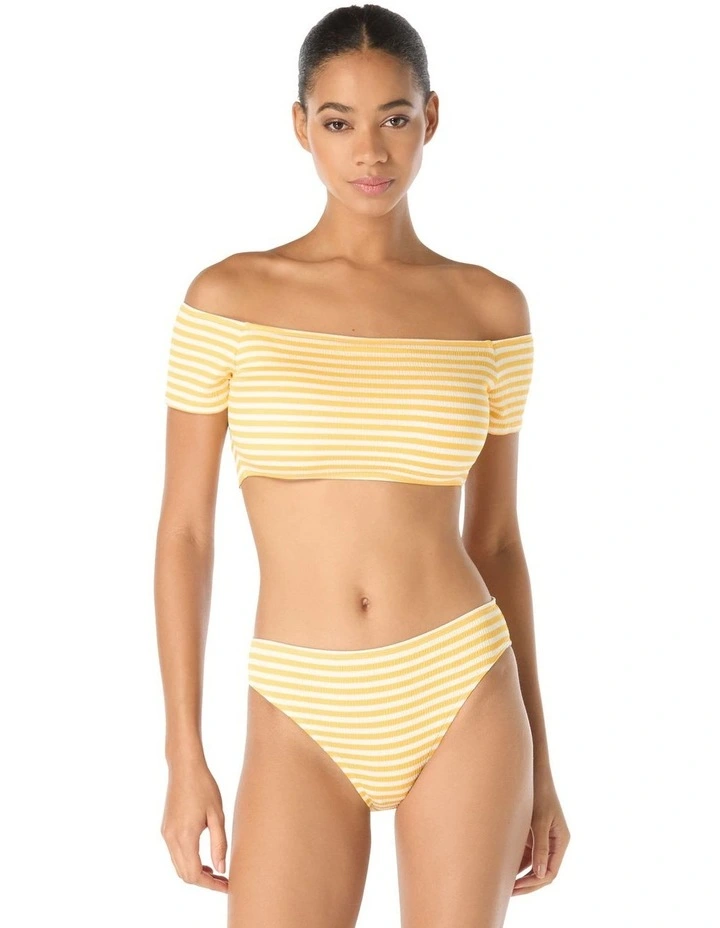 St. Tropez Stripe Off-Shoulder Bandeau Bikini Top image 3