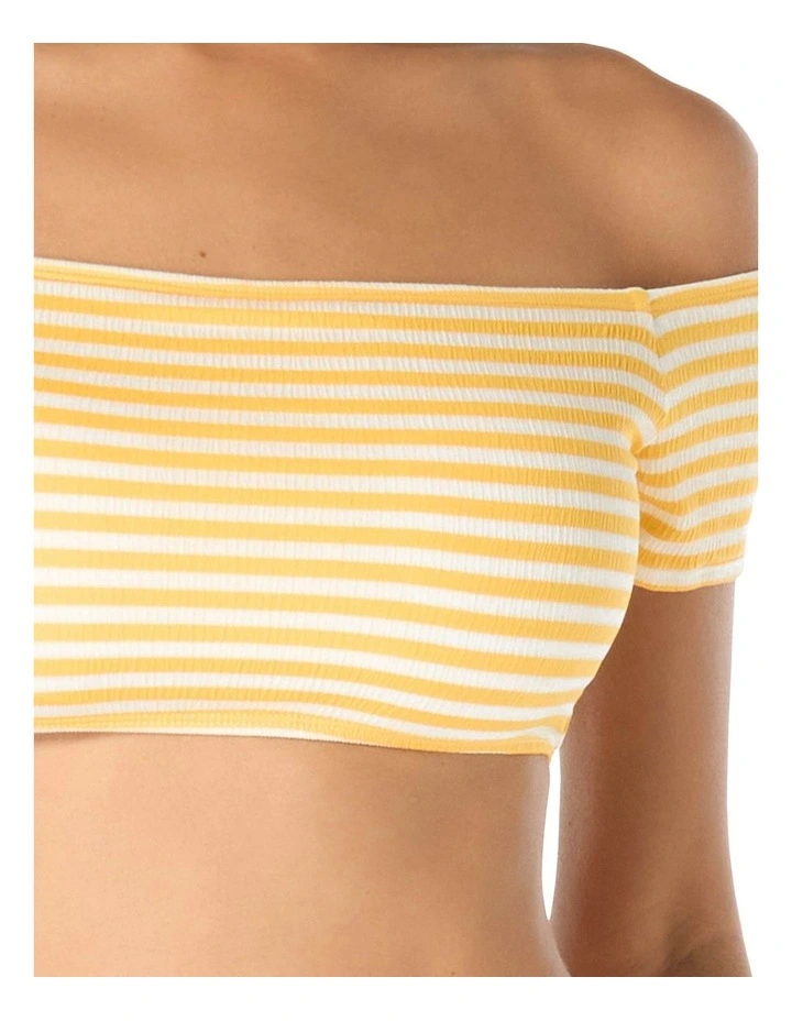 St. Tropez Stripe Off-Shoulder Bandeau Bikini Top image 5