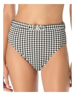 Boho Gingham Belted High Waist Bikini Bottom