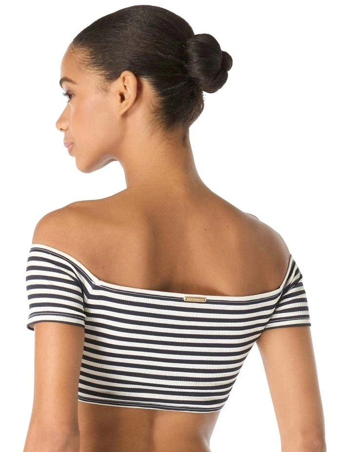 St. Tropez Stripe Off-Shoulder Bandeau Bikini Top image 2