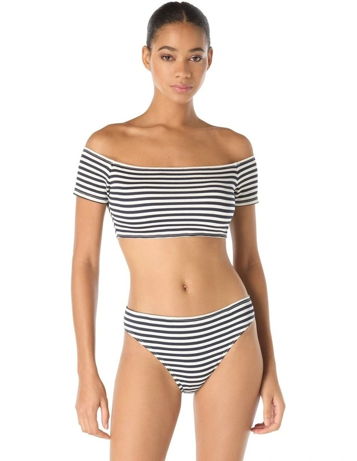 St. Tropez Stripe Off-Shoulder Bandeau Bikini Top image 3