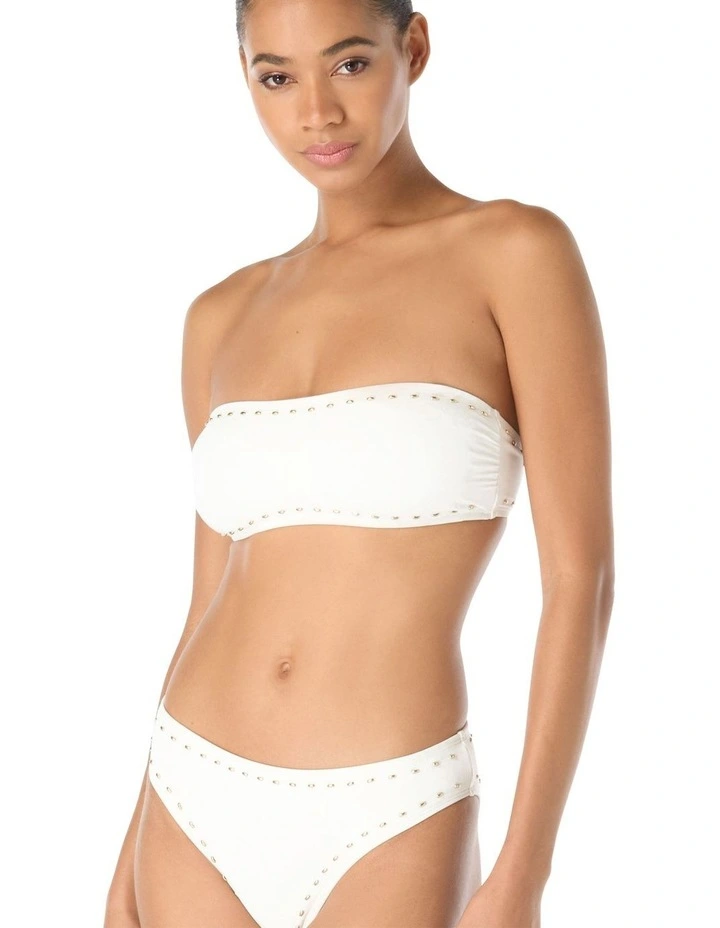 Gold Studded Removable Halter Strap Bandeau Bikini Top image 3