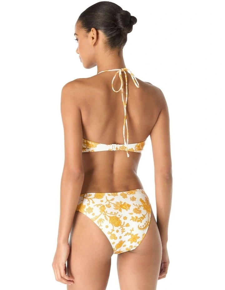 Riviera Blooms Ring Detail Bandeau Halter Bikini Top image 4