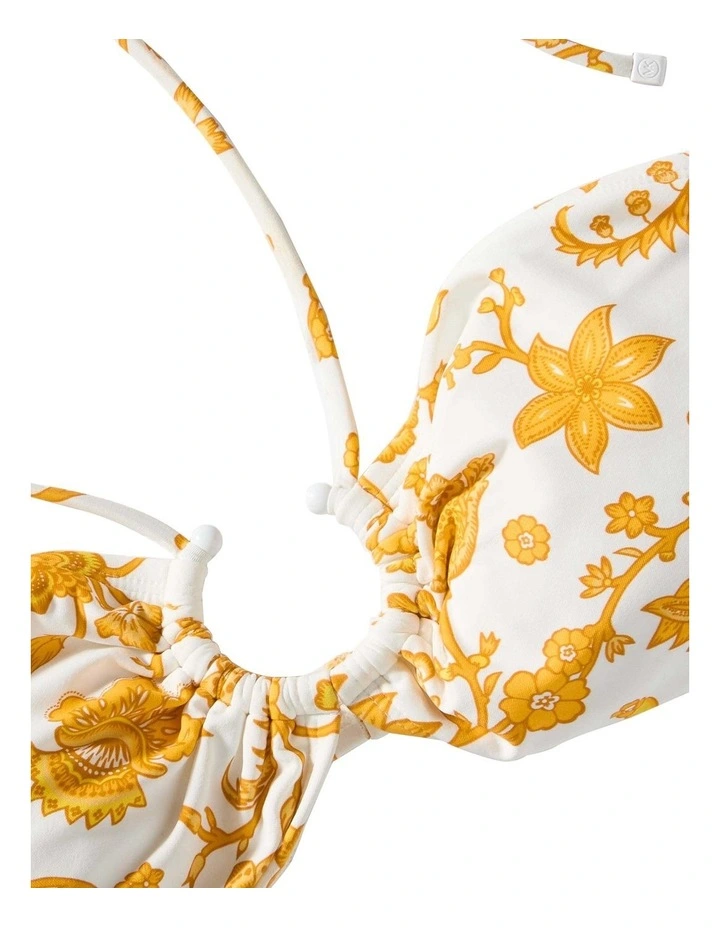 Riviera Blooms Ring Detail Bandeau Halter Bikini Top image 5