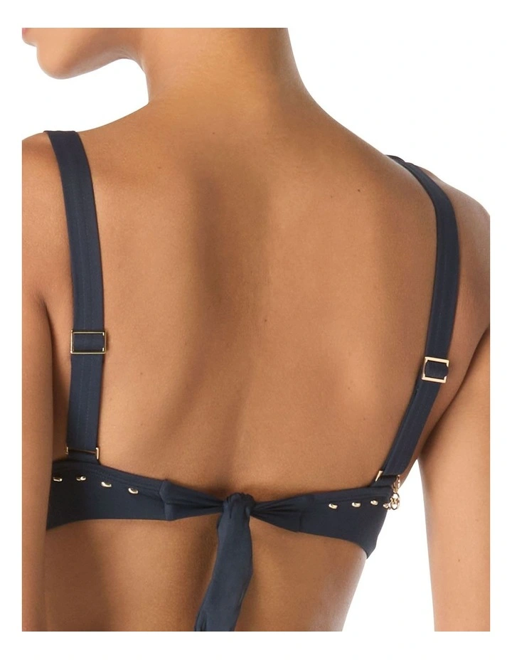 Gold Studded Tall Triangle Padded Bikini Top image 2