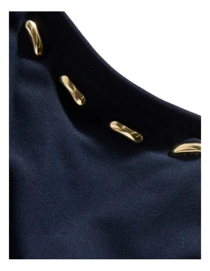 Gold Studded Tall Triangle Padded Bikini Top image 6