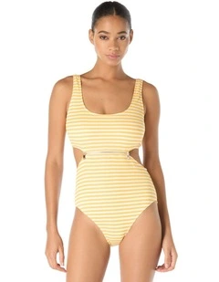 St. Tropez Stripe Cutout Swimsuit with Zip