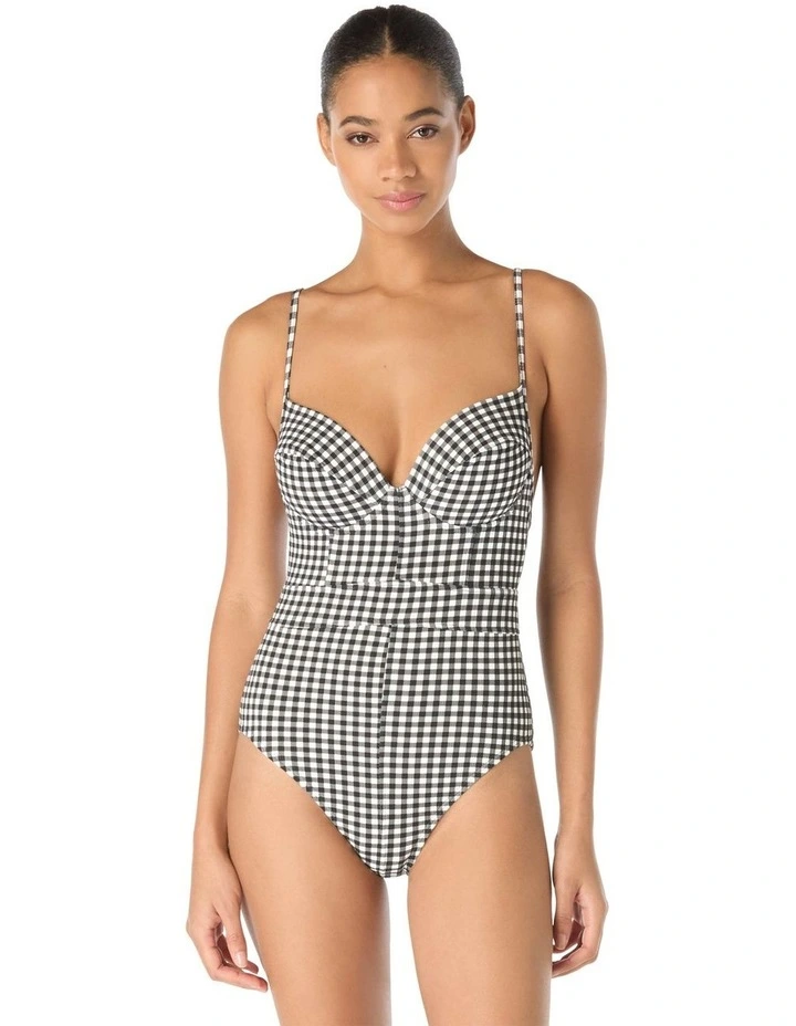 Boho Gingham Underwired Low Back One-Piece Swimsuit image 1