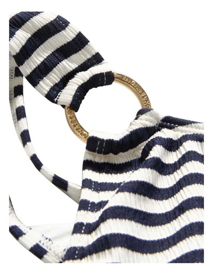 St. Tropez Stripe Padded Cup One Shoulder Swimsuit image 4