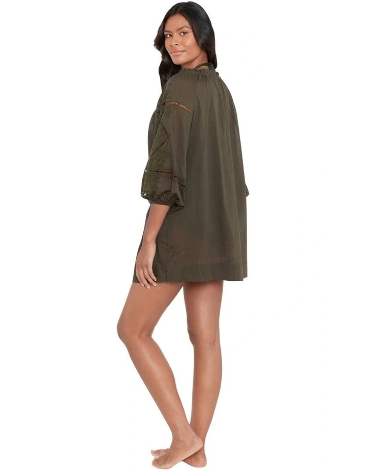 Beach Club Solids Embroidered Cotton Beach Dress Cover Up image 3