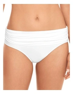 Beach Club Solids Wide Shirred Band Hipster Bikini Bottom