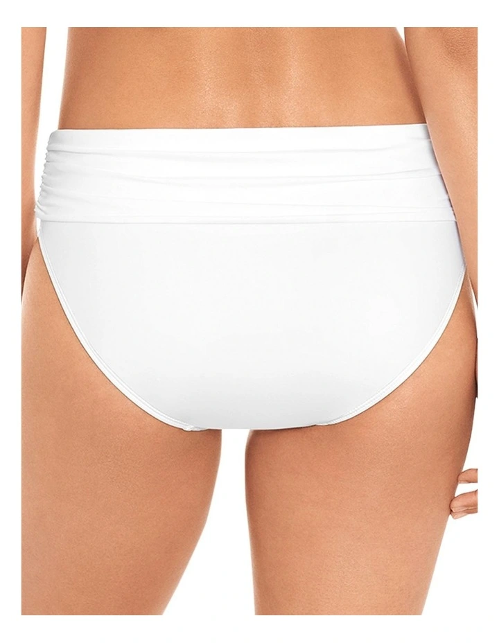 Beach Club Solids Wide Shirred Band Hipster Bikini Bottom image 2