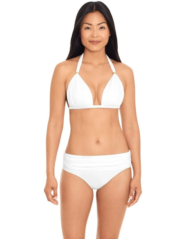 Beach Club Solids Wide Shirred Band Hipster Bikini Bottom image 3