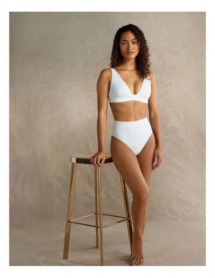 Ottoman Rib Shaping High Waist Bikini Bottom image 3
