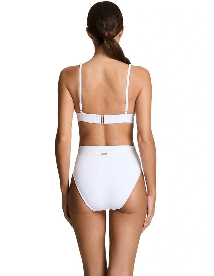 Ottoman Rib Shaping High Waist Bikini Bottom image 6