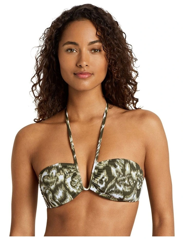 Artisan Warp Floral Halter Bandeau Bikini Top image 1