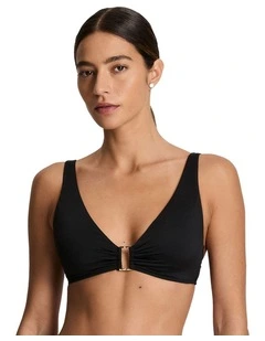 Beach Club Ring Detail V Neck Padded Bikini Top