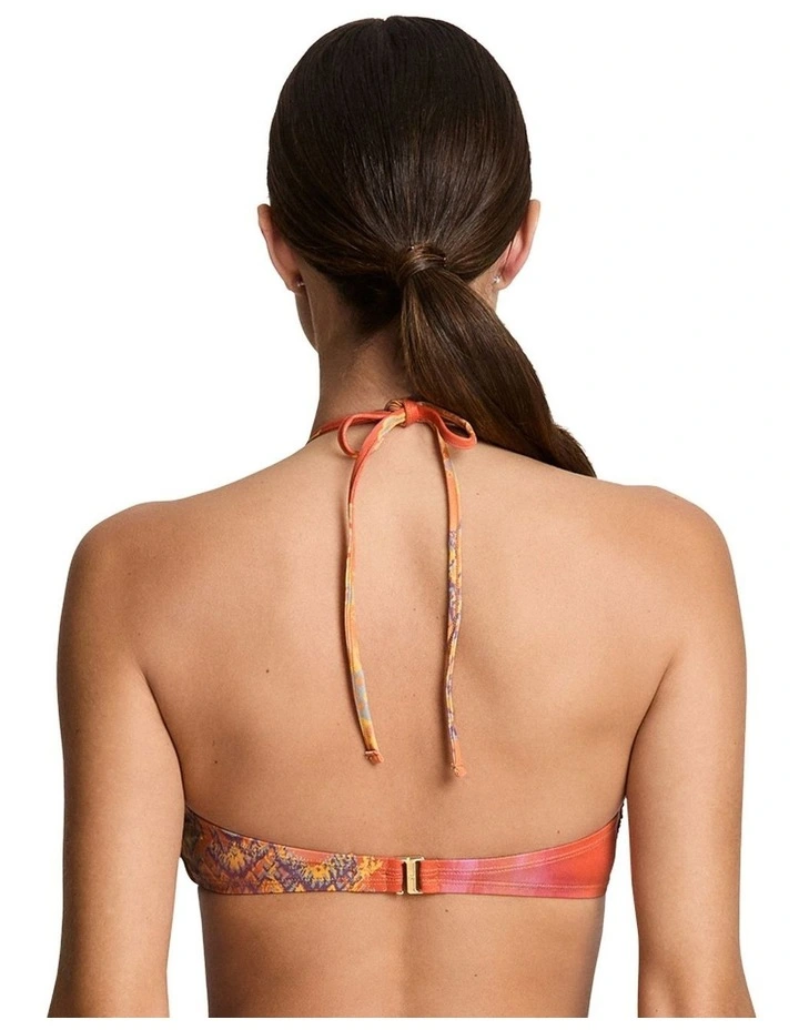 Medallion Shimmer Deep U Wire Padded Halter Bikini Top image 2