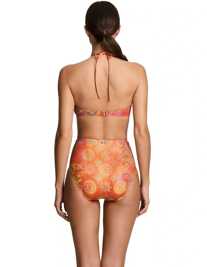 Medallion Shimmer Deep U Wire Padded Halter Bikini Top image 6