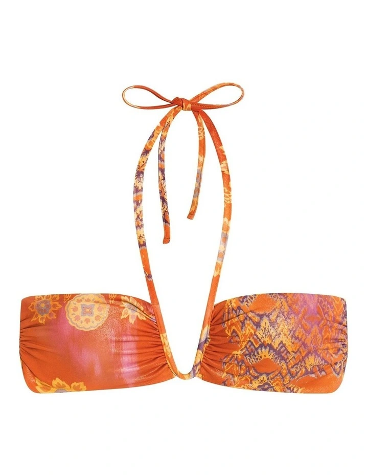 Medallion Shimmer Deep U Wire Padded Halter Bikini Top image 7