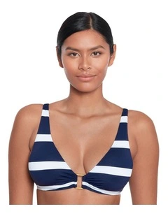 Mariner Stripe Ring Detail Padded Bikini Top